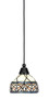 Cord Mini Pendant, Matte Black Finish, 7" Royal Merlot Art Glass (22-MB-9485)