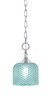 Chain Hung Mini Pendant, Chrome Finish, 6" Turquoise Textured Glass (11-CH-4615)