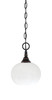 Chain Hung Mini Pendant, Black Copper Finish, 7" White Muslin Glass (11-BC-212)