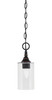 Chain Hung Mini Pendant, Black Copper Finish, 4" Clear Bubble Glass (11-BC-300)