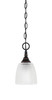 Chain Hung Mini Pendant, Black Copper Finish, 5" Clear Ribbed Glass (11-BC-500)