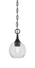 Chain Hung Mini Pendant, Black Copper Finish, 5.75" Smoke Bubble Glass (11-BC-4102)