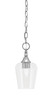 Chain Hung Mini Pendant, Brushed Nickel Finish, 5" Clear Bubble Glass (11-BN-210)