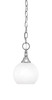 Chain Hung Mini Pendant, Brushed Nickel Finish, 5.75" White Marble Glass (11-BN-4101)