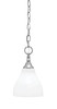 Chain Hung Mini Pendant, Brushed Nickel Finish, 6.25" White Marble Glass (11-BN-4761)