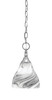 Chain Hung Mini Pendant, Brushed Nickel Finish, 6.25" Onyx Swirl Glass (11-BN-4769)
