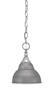 Chain Hung Mini Pendant, Brushed Nickel Finish, 7" Brushed Nickel Double Bubble Metal Shade (11-BN-427-BN)
