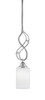 Jazz Stem Hung Mini Pendant, Chrome Finish, 4" White Muslin Glass (232-CH-310)
