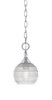 Chain Hung Mini Pendant, Chrome Finish, 6" Clear Ribbed Glass (11-CH-5110)