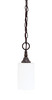 Chain Hung Mini Pendant, Dark Granite Finish, 4" White Muslin glass (11-DG-310)