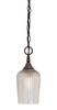 Chain Hung Mini Pendant, Dark Granite Finish, 5" Silver Textured glass (11-DG-4253)