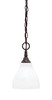 Chain Hung Mini Pendant, Dark Granite Finish, 6.25" White Marble glass (11-DG-4761)