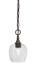 Chain Hung Mini Pendant, Dark Granite Finish, 6" Smoke Bubble glass (11-DG-4812)