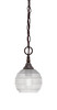 Chain Hung Mini Pendant, Dark Granite Finish, 6" Clear Ribbed glass (11-DG-5110)