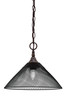 Chain Hung Mini Pendant, Dark Granite Finish, 14" Dark Granite Cone Mesh Metal Shade (11-DG-808-DG)