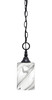 Chain Hung Mini Pendant, Matte Black Finish, 4" Onyx Swirl Glass (11-MB-3009)