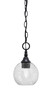 Chain Hung Mini Pendant, Matte Black Finish, 5.75" Smoke Bubble Glass (11-MB-4102)