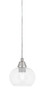 Cord Mini Pendant, Brushed Nickel Finish, 7" Clear Bubble Glass (22-BN-202)