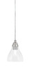 Cord Mini Pendant, Brushed Nickel Finish, 6.25" Clear Bubble Glass (22-BN-4760)