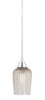Cord Mini Pendant, Chrome Finish, 5" Silver Textured Glass (22-CH-4253)