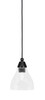 Cord Mini Pendant, Matte Black Finish, 6.25" Clear Bubble Glass (22-MB-4760)