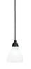 Cord Mini Pendant, Matte Black Finish, 6.25" White Marble Glass (22-MB-4761)