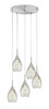 Edge 5 Light Cluster Pendalier, Brushed Nickel Finish, 5" Natural Fusion Glass (1175-BN-5054)