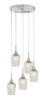 Edge 5 Light Cluster Pendalier, Brushed Nickel Finish, 5" Silver Textured Glass (1175-BN-4253)