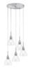 Edge 5 Light Cluster Pendalier, Brushed Nickel Finish, 6.25" Clear Bubble Glass (1175-BN-4760)