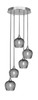 Empire 5 Light Stem Hung Cluster Pendalier, Brushed Nickel Finish, 6" Smoke Textured Glass (2145-BN-4602)
