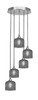 Empire 5 Light Stem Hung Cluster Pendalier, Brushed Nickel Finish, 6" Smoke Textured Glass (2145-BN-4612)