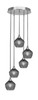 Empire 5 Light Stem Hung Cluster Pendalier, Brushed Nickel Finish, 6" Smoke Textured Glass (2145-BN-4622)