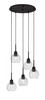 Edge 5 Light Cluster Pendalier, Espresso Finish, 5.75" Smoke Bubble Glass (1175-ES-4102)