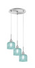 Edge 3 Light Cluster Pendalier, Brushed Nickel Finish, 6" Turquoise Textured Glass (1173-BN-4615)
