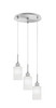 Edge 3 Light Cluster Pendalier, Brushed Nickel Finish, 4" White Marble Glass (1173-BN-3001)