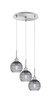 Edge 3 Light Cluster Pendalier, Brushed Nickel Finish, 6" Smoke Ribbed Glass (1173-BN-5112)