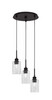 Edge 3 Light Cluster Pendalier, Espresso Finish, 4" Smoke Bubble Glass (1173-ES-3002)