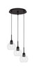 Edge 3 Light Cluster Pendalier, Espresso Finish, 5.75" Clear Bubble Glass (1173-ES-4100)