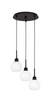 Edge 3 Light Cluster Pendalier, Espresso Finish, 5.75" White Marble Glass (1173-ES-4101)