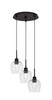 Edge 3 Light Cluster Pendalier, Espresso Finish, 6" Smoke Bubble Glass (1173-ES-4812)