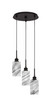 Edge 3 Light Cluster Pendalier, Espresso Finish, 3.5" Square Onyx Swirl Glass (1173-ES-549)