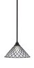 Stem Hung Pendant, Espresso Finish, 16" Diamond Ice Art Glass (26-ES-918)