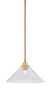 Stem Hung Pendant, New Age Brass Finish, 16" Smoke Bubble Glass (26-NAB-2162)