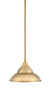 Stem Hung Pendant, New Age Brass Finish, 13" New Age Brass Double Bubble Metal Shade (26-NAB-428-NAB)