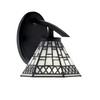 Kurve 1 Light Downlight Wall Sconce, Matte Black Finish, 7" Pewter Art Glass (3720-MB-9105)