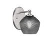 Capri Wall Sconce, Brushed Nickel Finish, 6" Smoke Textured Glass (5911-BN-4622)