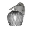 Kurve 1 Light Downlight Wall Sconce, Graphite Finish, 6" Smoke Textured Glass (3720-GP-4622)