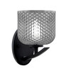Kurve 1 Light Downlight Wall Sconce, Matte Black Finish, 6" Smoke Textured Glass (3720-MB-4612)