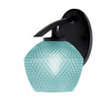 Kurve Downlight Wall Sconce, Black Matte Finish, 6" Turquoise Textured Glass (3720-MB-4625)