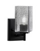 Franklin Wall Sconce, Matte Black Finish, 3.5" Square Smoke Bubble Glass (1211-MB-542)
